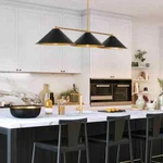 Rrtyo Lani 3-LIGHT Black & Gold Cone Chandelier For Kitchen Island. Fixed Price $199.95.