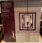 New Home Decorators Palermo Grove Gilded Iron 3 Light Pendant Sealed Retail $179. Fixed Price $115.00.