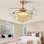 Crossio Modern Crystal Ceiling Fans With Lights And Remote Retractable Invisi.... Fixed Price $199.50.