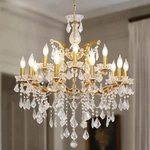 Antique Crystal Chandeliers, Luxury Polished Golden Bronze Candle Pendant. Fixed Price $1313.99.