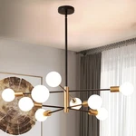 8-LIGHT Sputnik Chandelier, Black Gold Chandeliers Pendant Lighting, Modern. Fixed Price $70.99.