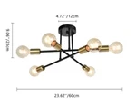 Rrtyo Highlandville 23.62 In. 6-LIGHT Black Gold Sputnik Semi Flush Mount. Fixed Price $43.23.