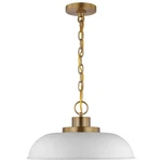 Satco Nuvo 60-7480 Colony 15" Wide Pendant Matte White W/ Burnished Brass. Fixed Price $204.99.