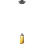 Elk Lighting 110-1YW Open Box Milan Mini Pendant Satin Nickel With Yellow. Fixed Price $57.00.