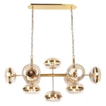 Eurofase Nottingham 10-LIGHT Oval Chandelier, Brass/tinted Amber 37089-016. Fixed Price $3155.00.