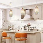 Eicrkodn Mini Glass Pendant Lights Kitchen Island Handcrafted Blown Art, 3 Pack. Fixed Price $34.95.