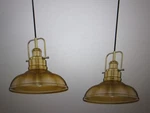 Jazava 11 In. 1-LIGHT Gold Shaded Industrial Pendant With Metal 2PK. Fixed Price $62.95.