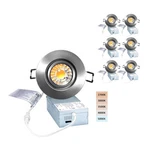 (6-PACK) Popanu Canless Recessed Gimbal Downlight Rotatable-spotlight 5 Cct 3". Fixed Price $24.99.