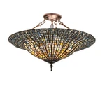 Meyda Lighting Lt 24"W Tiffany Lotus Leaf Semi-flush, Sfwr/gr/bl 243228. Fixed Price $1875.30.