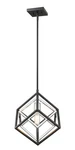 Z-lite Euclid 12 Inch Chrome And Matte Black Pendant Ceiling Light 457MP-CH-MB. Fixed Price $199.92.