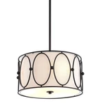 Jonathan Y 19" Oil Rubbed Bronze/white 3LIGHT Led Pendant Modern Hanging. Fixed Price $130.12.
