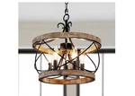 Oaks Aura Torres 5-LIGHT Farmhouse Weathered Wood Cage Rustic Pendant. Fixed Price $181.50.