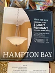 Hampton Bay EFG8913L-2 Kensley Park 3-LIGHT Brushed Nickel Pendant. Fixed Price $21.00.