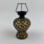 Mosaic Amber Glass Tile Tea Lite Candle Holder Lamp-missing The Shade 7"X4". Fixed Price $11.19.
