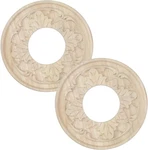 2PCS Wooden Ceiling Fan Medallion Molded Carved Light Cover. Fixed Price $38.33.