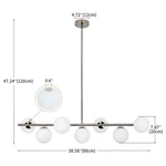 7 - Light Kitchen Island Modern Linear Chandelier With Glass Globe 38IN. Fixed Price $159.20.