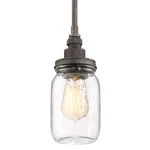 Quoizel SQR1504 Black Squire Single Light 4"W Pendant With Glass Jar Shade. Fixed Price $143.99.