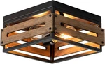 Mayna Farmhouse Ceiling Light, 2-LIGHT Rustic Flush Mount With Met. Fixed Price $55.64.