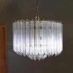12" Triarch Brass Lucite Acrylic Prism Chandelier Ceiling Light Mcm Works. Fixed Price $149.95.