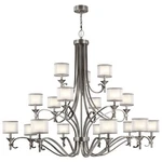 Kichler Lacey Chandelier 18LT, Antq Pewter, Wht Organaza, Etch - 42396AP. Fixed Price $3859.99.