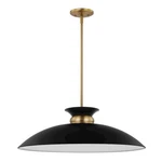 Nuvo Lighting Perkins 1 Large Pendant, Black/burnished Brass 60-7462. Fixed Price $257.60.