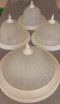 Authentic Vintage Fredrick Ramond Flush Mount Ceiling Light Fixture Lot Of Four. Fixed Price $275.00.