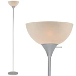 Lightaccents Silver Pole Floor Lamp Torchiere With White Opal Bowl Shade - Su.... Fixed Price $38.56.