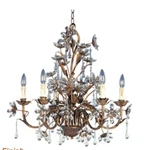 Maxim 8744EG 6-LIGHT Chandelier Etruscan Gold Crystal Floral New In Box. Fixed Price $369.95.