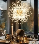 Rennnsan 9-LIGHT Modern Linear Sputnik Globe Crystal Beaded Pendant Nib. Fixed Price $57.50.
