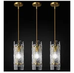 Liangmh - 3 Set, Adjustable Glass Chandeliers, Gold Crystal Pendant Lighting. Fixed Price $79.99.