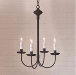 4 Arm Grandview Chandelier Textured Black Iron & Gray Sleeves By Irvins. Fixed Price $435.95.