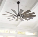 Visual Comfort 72" Ceiling Fan Silver Washed Oak Reversible Blade Led Light Kit. Fixed Price $799.99.