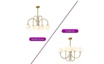 Rennnsan Ayden 6-LT Dimmable Gold Sputnik Sphere Chandelier W/ Opal Glass. Fixed Price $137.50.