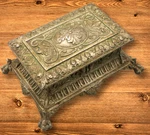 Antique French Rococo Gilt Metal Jewelry Casket Ornate Vanity Box 19THC. Fixed Price $113.99.