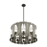 Eurofase 10 Light Chandelier, Matte Black W/ Grey Wood/glass 38164-019. Fixed Price $996.00.