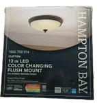 Hampton Bay Clifton Oil Rubbed Bronze 13" Selectable Led Flush Mount Light. Fixed Price $20.00.