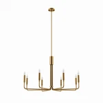 8-LIGHT Chandelier Satin Brass Finish -new Open Box. Fixed Price $125.00.