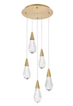 Foyer Dining Room Crystal Diamond Pendant Chandelier 5 Light Fixture Satin Gold. Fixed Price $1367.99.