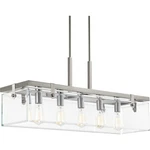 Progress Lighting P400116 Nickel Glayse 5-LIGHT 37"W Linear Chandelier. Fixed Price $599.99.