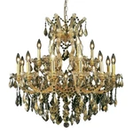 Elegant Theresa 19-LT 30" Royal Chandelier, Gold/smoke 2800D30G-GT-RC. Fixed Price $2082.00.
