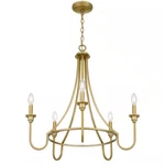 Artemus 5-LIGHTS Painted Brass Transitional Chandelier. Fixed Price $89.00.