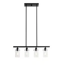 Hampton Bay HD4969A3 4-LIGHTS Matte Black Clear Glass Kitchen Island Chandelier. Fixed Price $120.00.