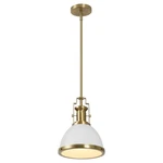 Jonathan Y 10" Brass Gold/white Modern Industrial Iron Led Dome Pendant Light.... Fixed Price $151.37.