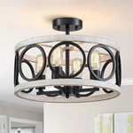 Peskoe White Ceiling Pendant Light, Modern Farmhouse Chandelier. Fixed Price $60.00.