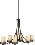 Hendrik 22.75" 6 Light Chandelier With Umber Etched Glass Olde Bronze. Fixed Price $1456.99.