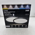 2 Pack Feit Electric IN.13.5W 1100 Lumen Dimmable Selectable Round Flush New. Fixed Price $31.50.