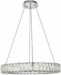 Light Fixture Crystal Chandelier Chrome Halo Ring Foyer Dining Room Ceiling 31". Fixed Price $1606.31.