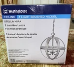 Westinghouse 6341800 Stella Mira Light -globe Chandelier Brushed Nickel Finish. Fixed Price $60.00.