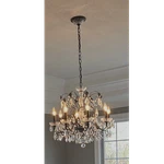 Schonbek 8-LIGHT Antique Crystal Chandelier Black Metal Ceiling Fixture 1707. Fixed Price $1680.00.