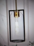 Lnc Modern 1-LIGHT Black Brass Island Pendant With Bottle Clear Glass. Fixed Price $44.60.